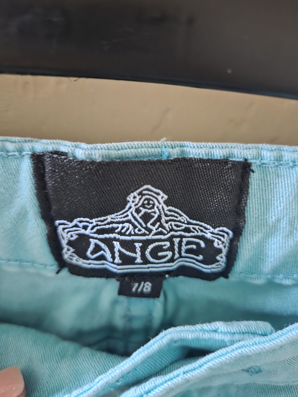 ANGIE Turquoise Skinny Jeans - Stretch Mid Rise - Picture 3 of 4